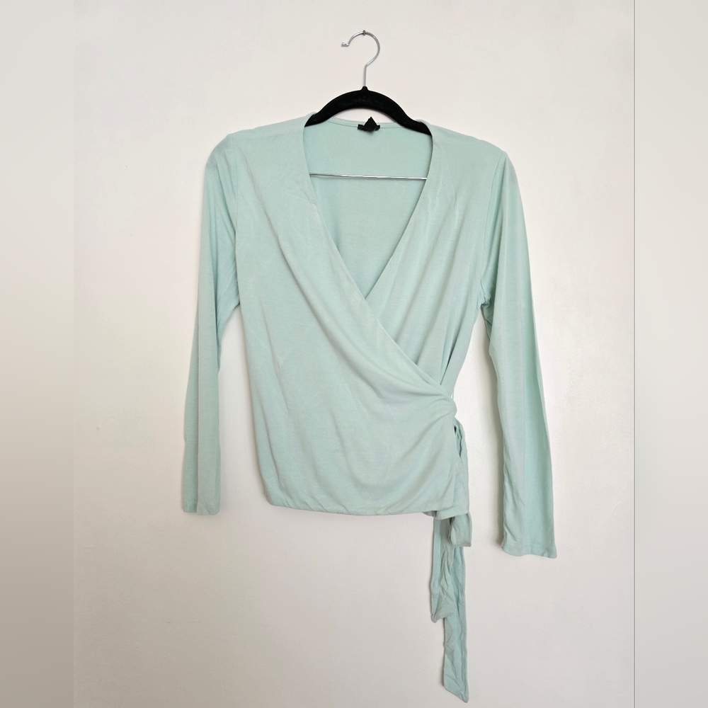 J. Crew Knit Long Sleeve Wrap Top